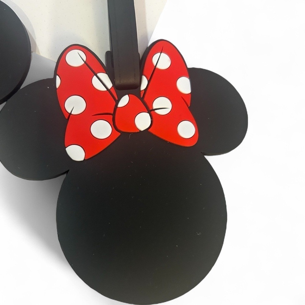 Disney Mickey & Minnie Mouse Luggage Tags 2-Piece Set NWT stocking stuffer - Picture 7 of 10